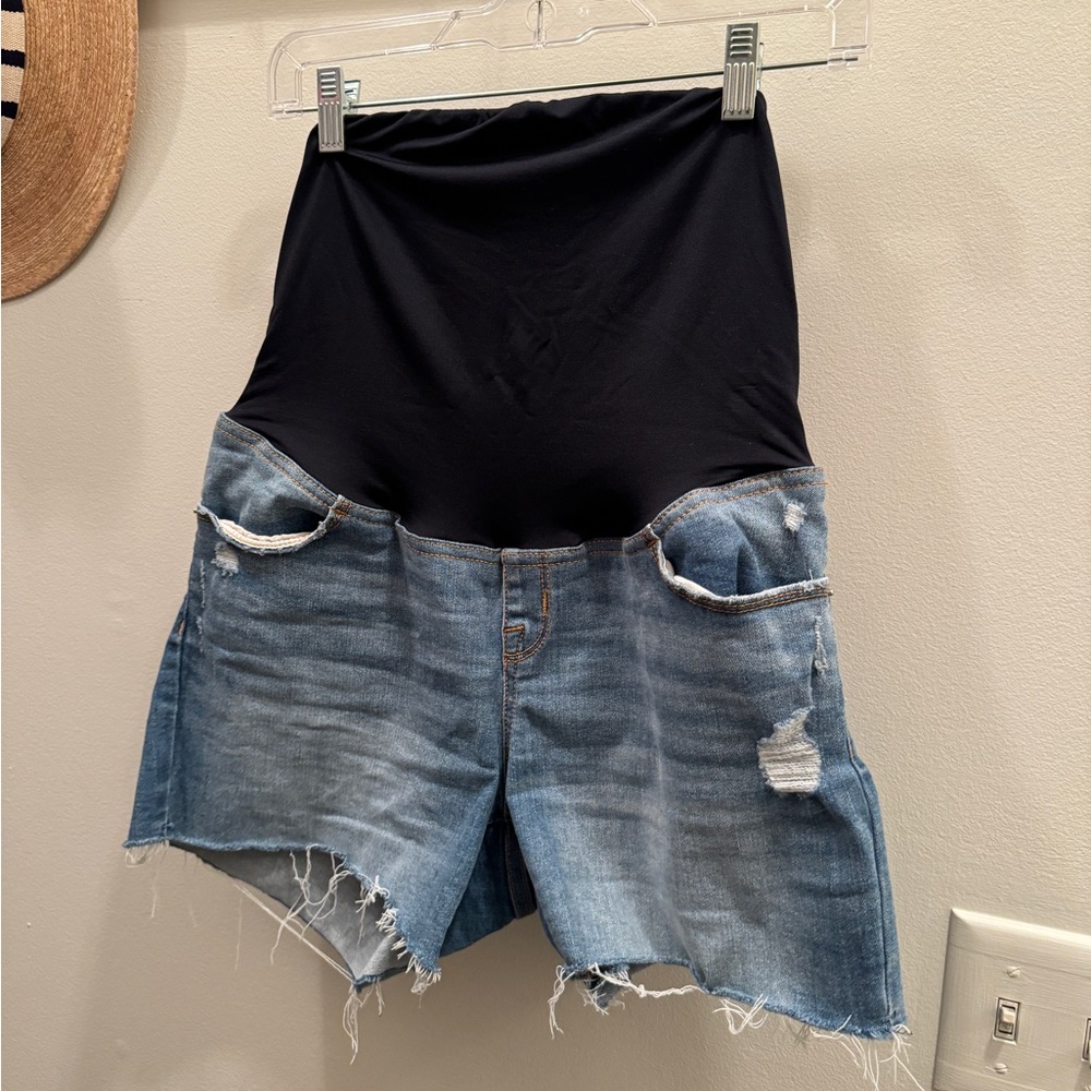Ingrid & Isabel Maternity Denim Shorts, Maternity Jean Shorts, Over Belly Shorts